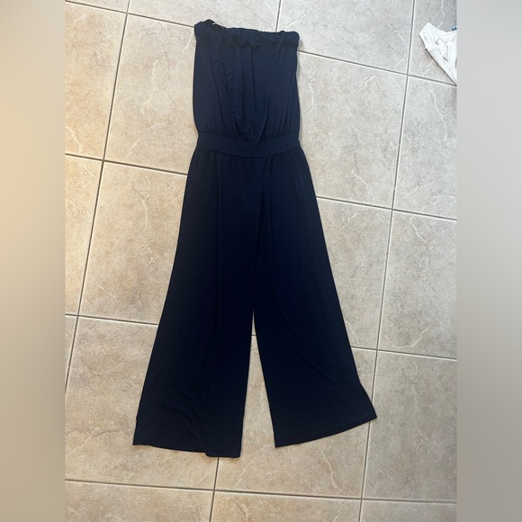 Veronica M Navy Strapless Drop Waist Jumpsuit NWOT size small - Picture 10 of 12